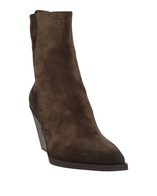Elena Iachi Brown Dark Ankle Boots Leather