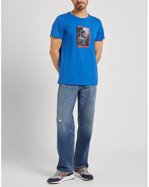 Les Benjamins Blue T-Shirt Cotton, Elastane for men