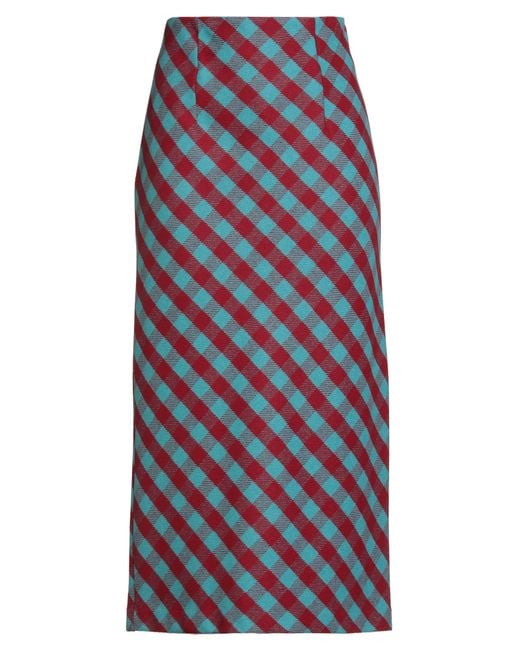 MILVA MI Blue Midi Skirt Acetate, Viscose, Wool