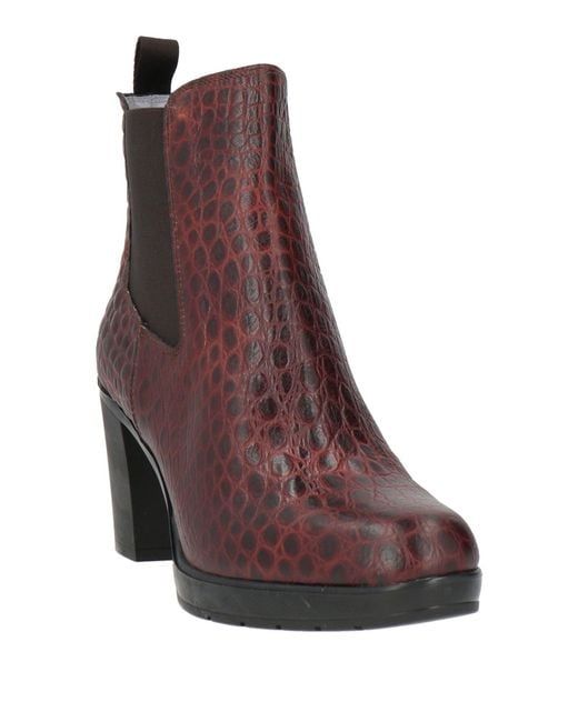 TF SPORT Brown Burgundy Ankle Boots Leather