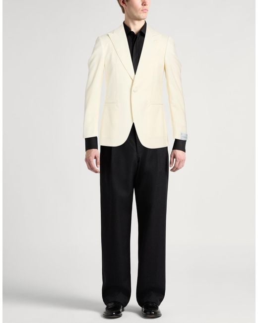 Caruso Natural Blazer Wool, Mohair Wool for men