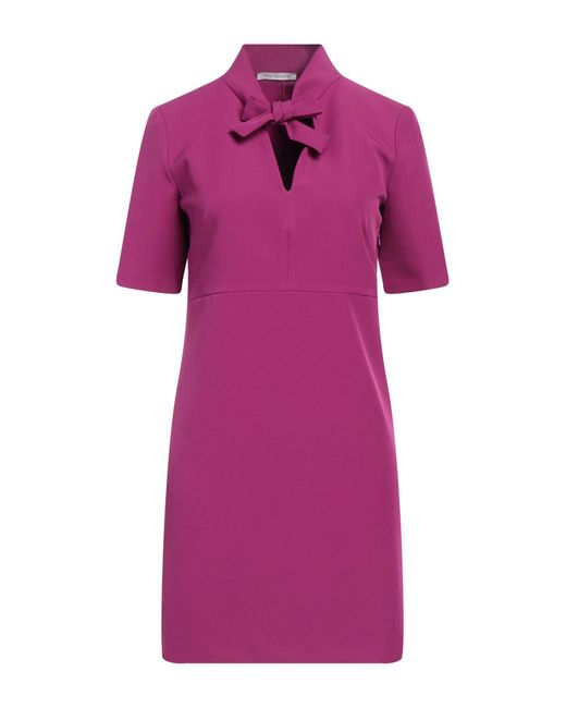 Biancoghiaccio Purple Mini Dress Polyester, Elastane