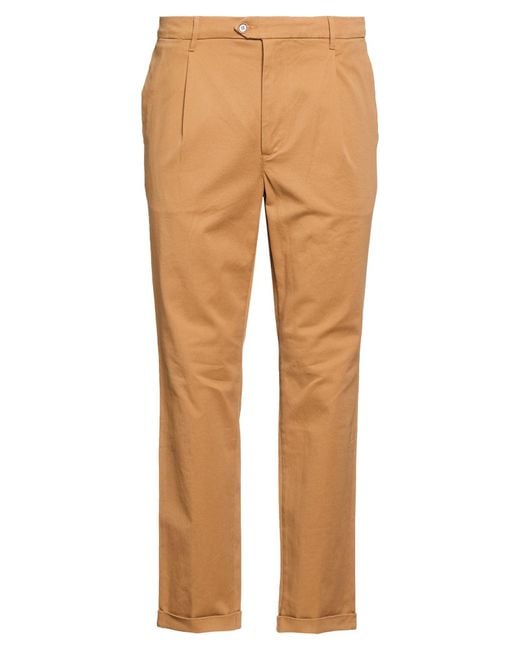 Tela Genova Natural Camel Pants Cotton, Elastane for men