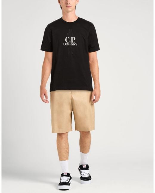 C P Company Black T-Shirt Cotton for men