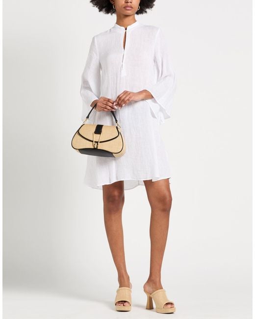 120% Lino White Mini Dresses