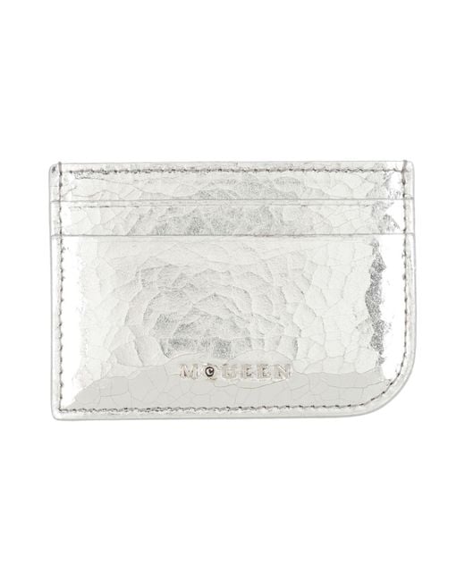McQueen White Cardholder Leather