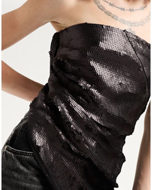 Rick Owens Black Top Silk, Polyamide, Elastane, Cotton, Polyester