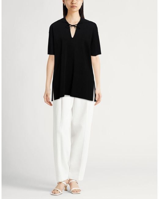 Max Mara Black Polo Shirt Viscose, Polyamide