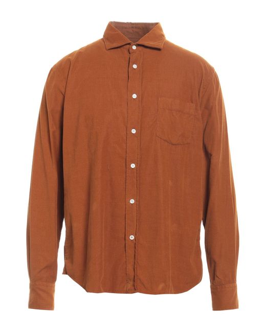 Hartford Brown Shirt Cotton for men