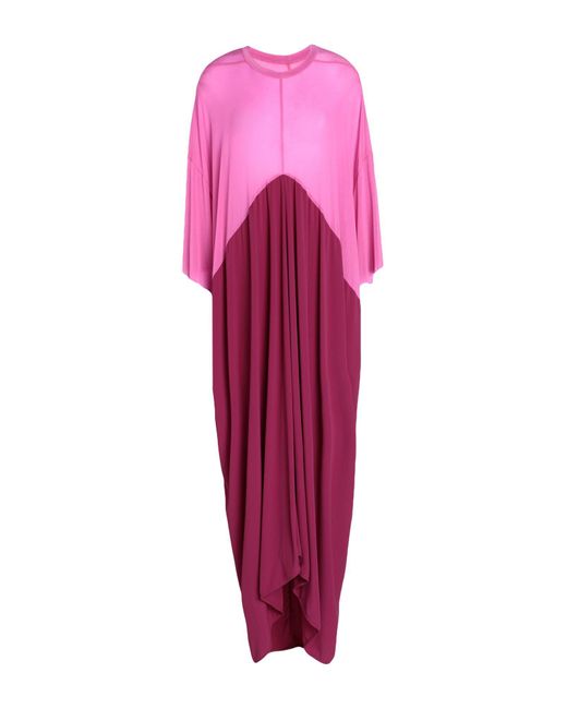 Rick Owens Pink Fuchsia Midi Dress Cupro, Elastane, Acetate, Silk