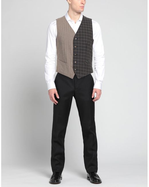 OVER/D Gray Tailored Vest Polyester, Wool, Viscose for men