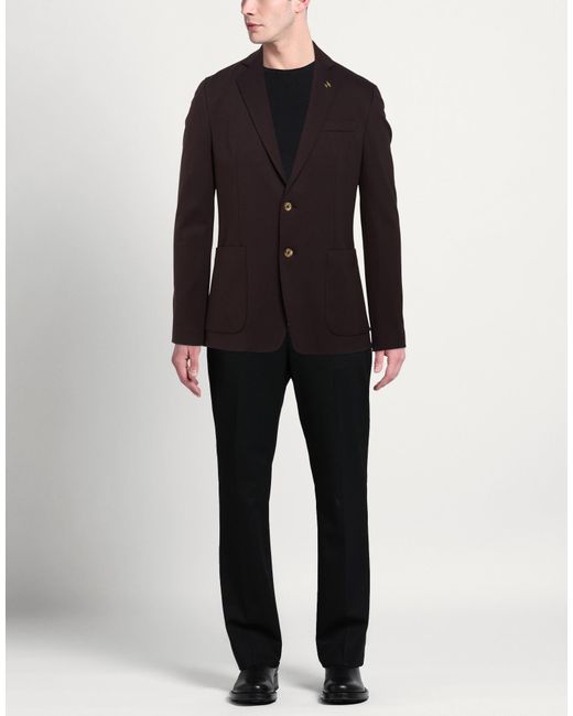 Havana & Co. Black Dark Blazer Viscose, Nylon, Elastane for men