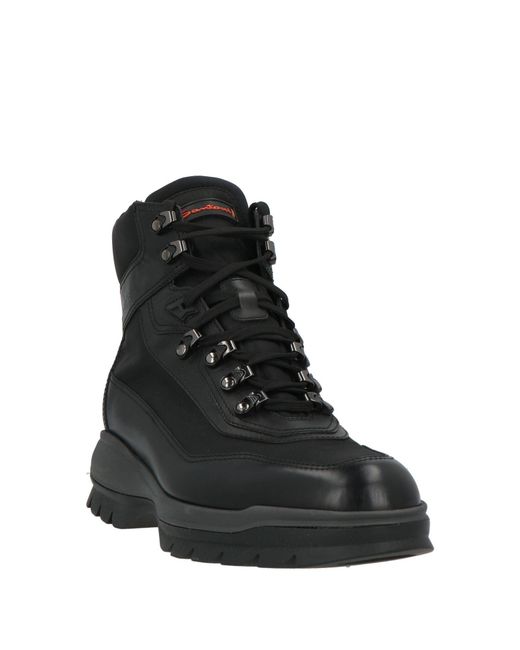 Santoni Black Ankle Boots for men