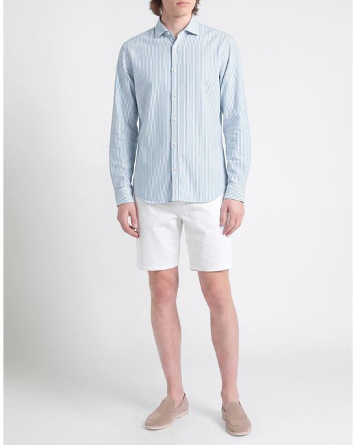 MASTRICAMICIAI Blue Shirt Cotton for men