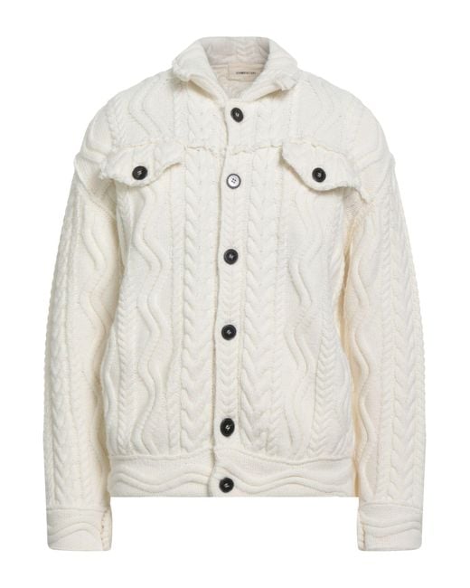 ATOMOFACTORY White Cardigan Acrylic, Wool, Alpaca Wool, Polyamide, Elastane for men
