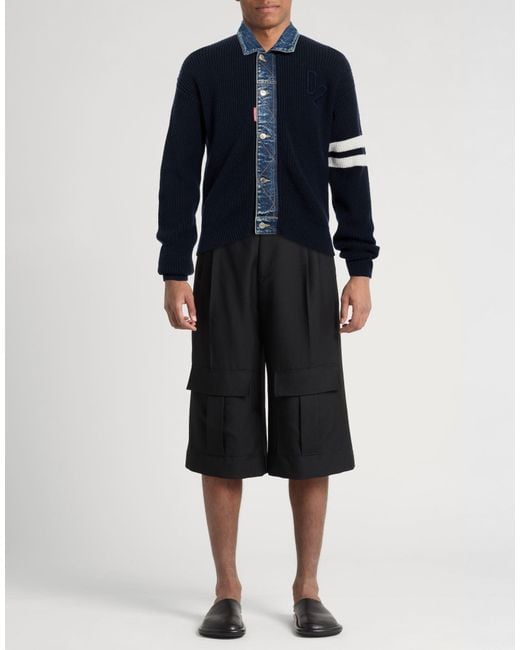 DSquared² Blue Midnight Cardigan Wool, Cashmere, Cotton for men
