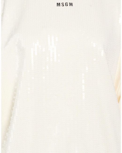 MSGM White Ivory Sweatshirt Cotton, Polyester