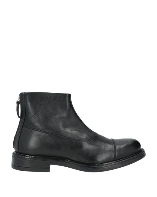 Ernesto Dolani Black Ankle Boots Leather for men