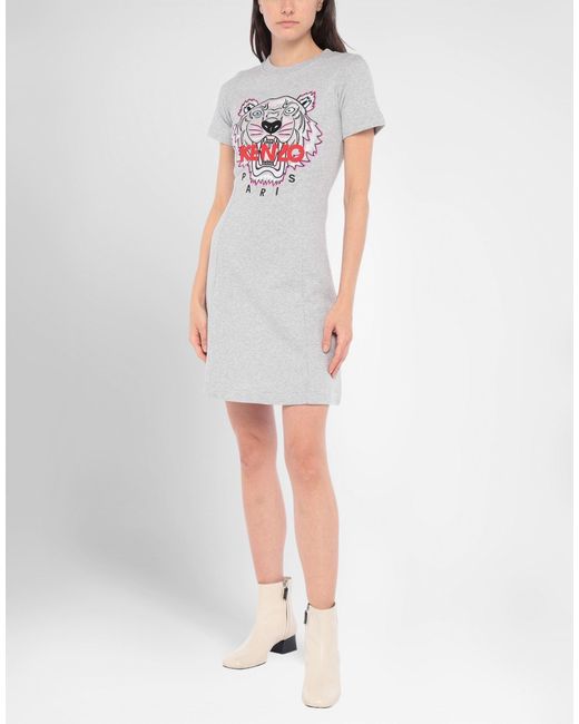 KENZO White Light Mini Dress Cotton, Elastane, Polyester