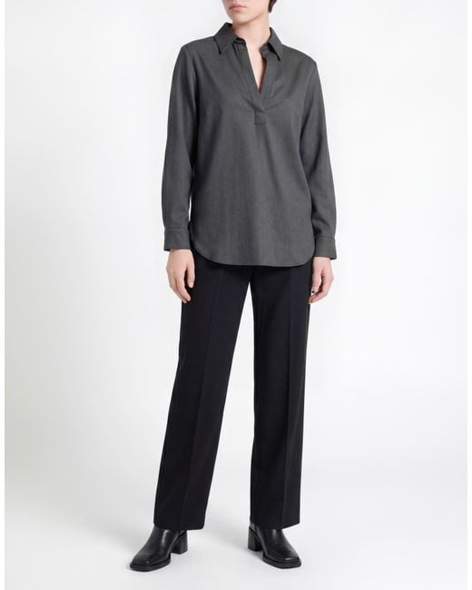 Marella Gray Monochrome Top Virgin Wool, Polyester, Viscose