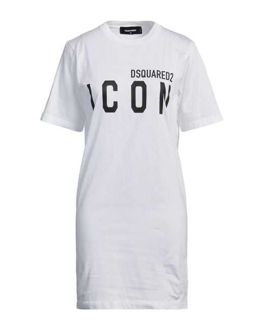 DSquared² White Mini Dress Cotton