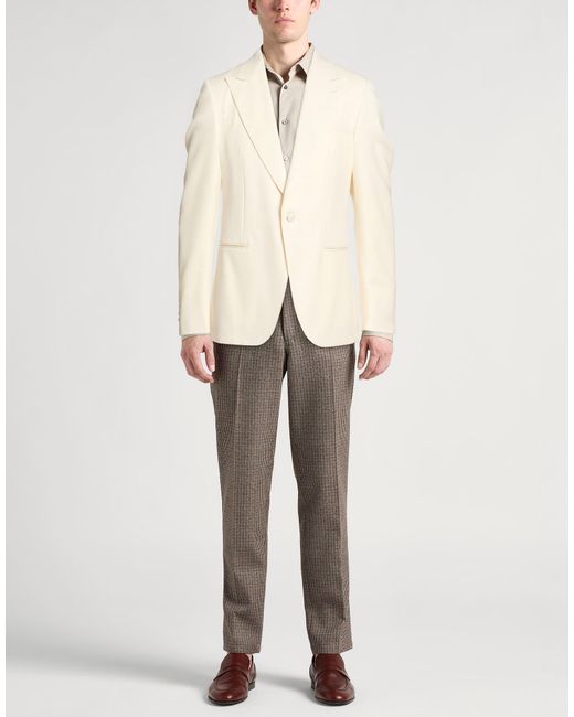 Caruso Natural Ivory Blazer Wool for men