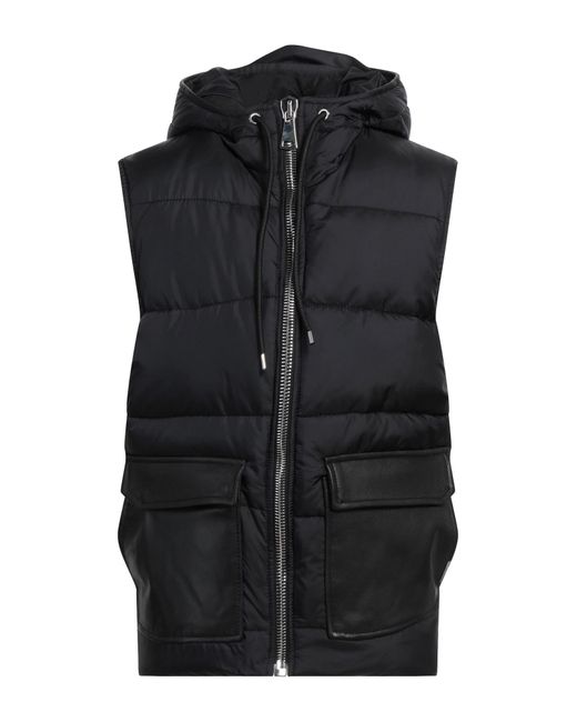 Yes London Men's Black Vest Polyester, Leather