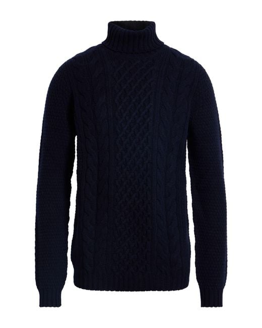 Drumohr Blue Midnight Turtleneck Wool for men