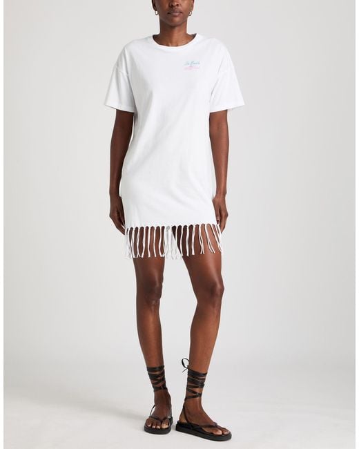 Mc2 Saint Barth White Mini Dress Organic Cotton