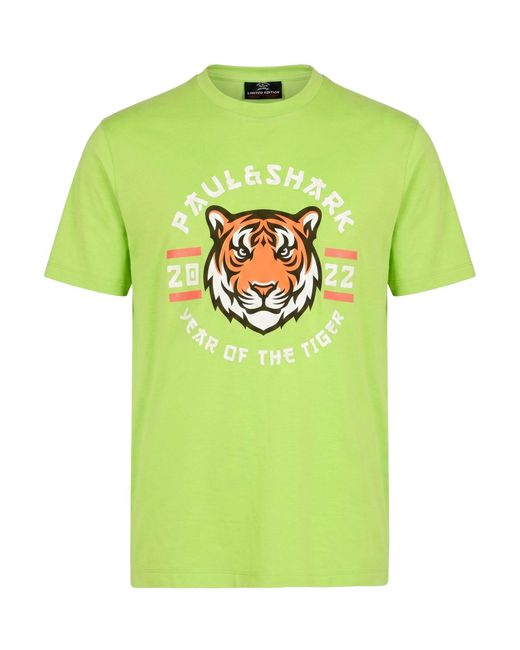 Paul & Shark Green T-Shirt Cotton for men