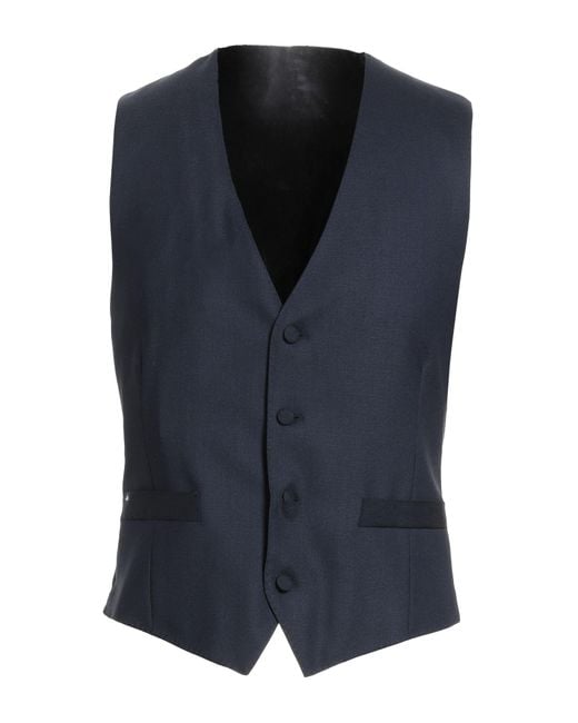 Lardini Blue Midnight Tailored Vest Wool, Elastane for men