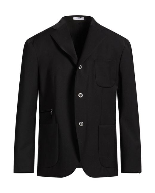 Boglioli Black Blazer Wool, Polyester, Elastane for men