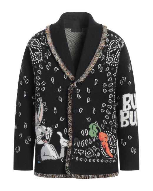 Alanui Black Cardigan Virgin Wool for men