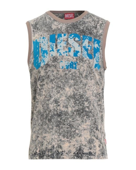 DIESEL Gray T-Shirt Cotton for men