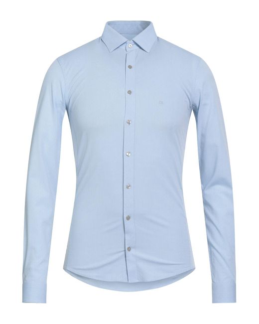 Calvin Klein Blue Light Shirt Cotton, Elastane for men