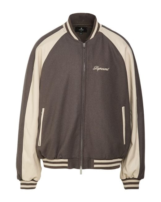 Represent Brown Jacket Wool, Polyamide for men