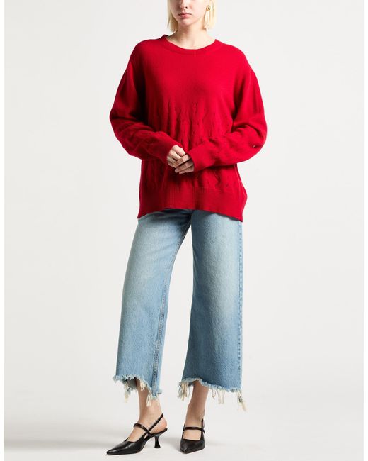 Le Tricot Perugia Red Sweater Virgin Wool