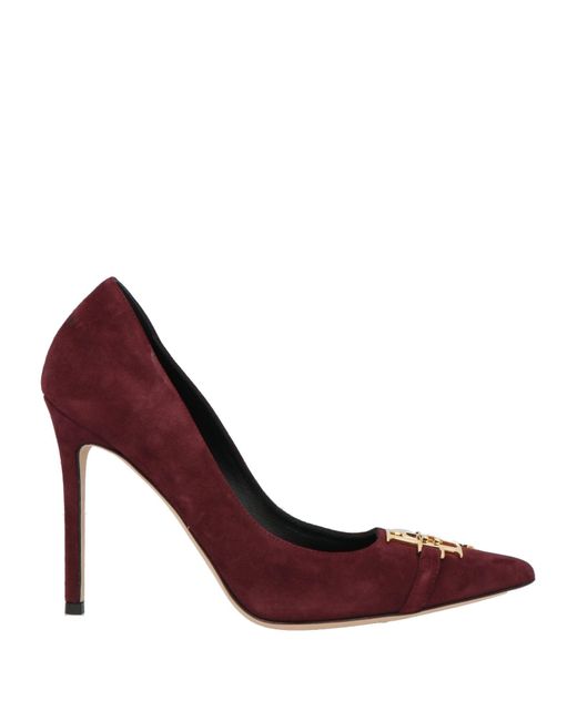 Elisabetta Franchi Purple Burgundy Pumps Leather