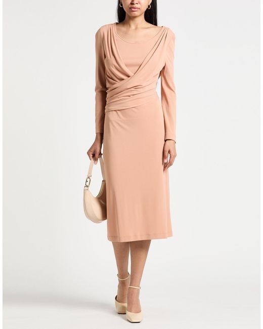 Alberta Ferretti Pink Midi Dress Viscose
