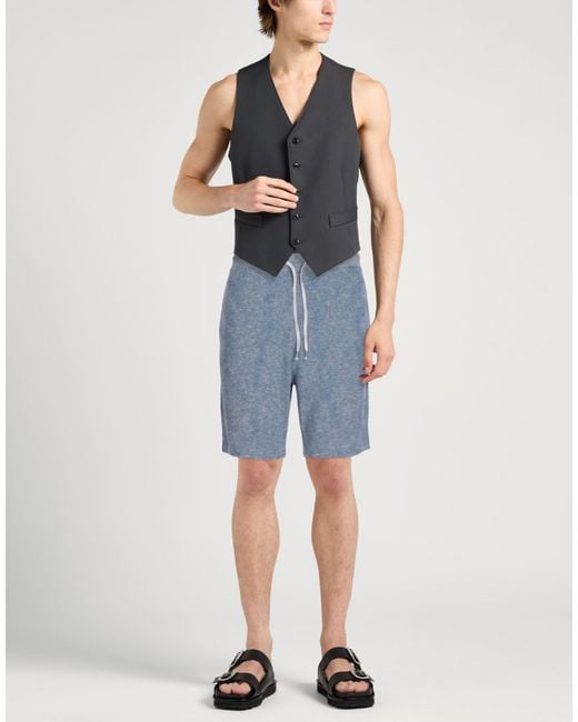 Maison Margiela Blue Slate Shorts & Bermuda Shorts Linen, Cotton, Polyester for men