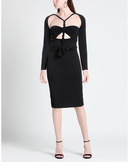 Amotea Black Mini Dress Polyester, Elastane