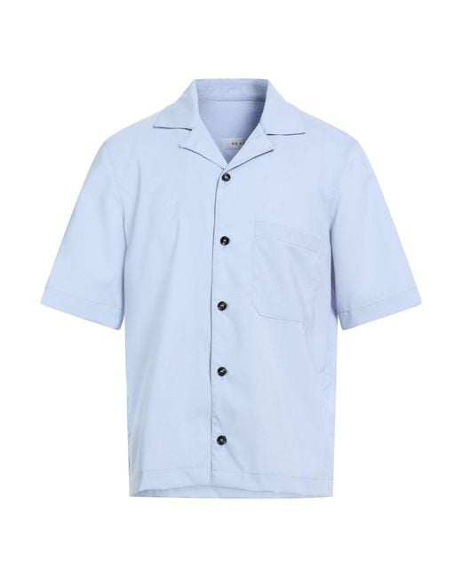 BE ABLE Blue Shirt Virgin Wool, Polyester, Elastane for men