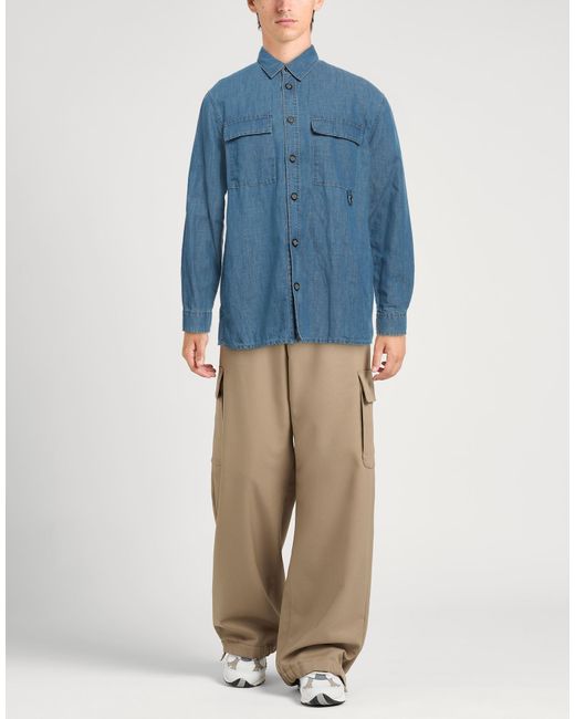 Paolo Pecora Blue Denim Shirt Cotton, Linen for men