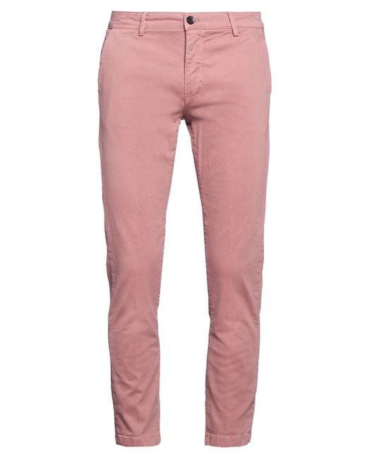 Yan Simmon Pink Pants Cotton, Elastane for men