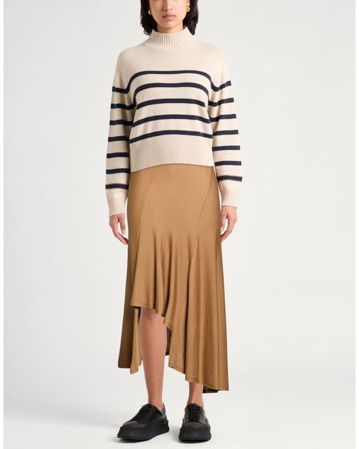 Khaite Brown Camel Maxi Skirt Wool, Viscose, Polyamide, Polyester
