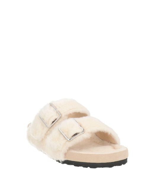 1774 BIRKENSTOCK White Ivory Sandals Shearling for men