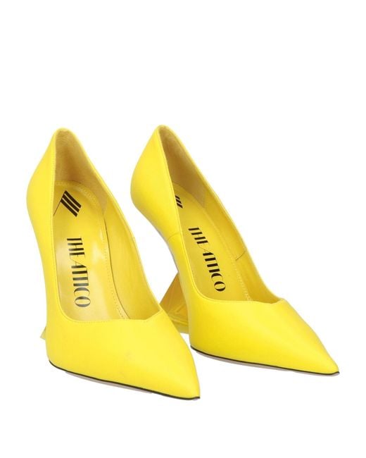 The Attico Yellow Cheope 110mm Leather Pumps