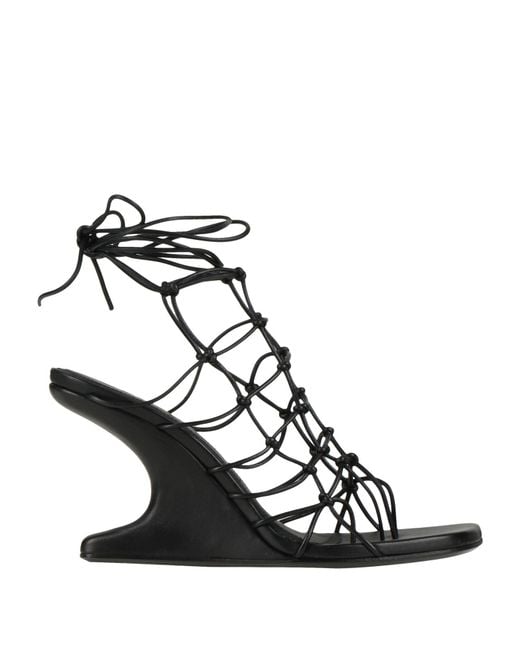 Rick Owens Black Thong Sandal Leather