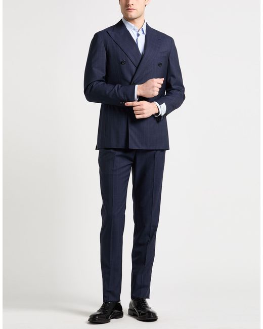 Caruso Blue Suit Wool for men