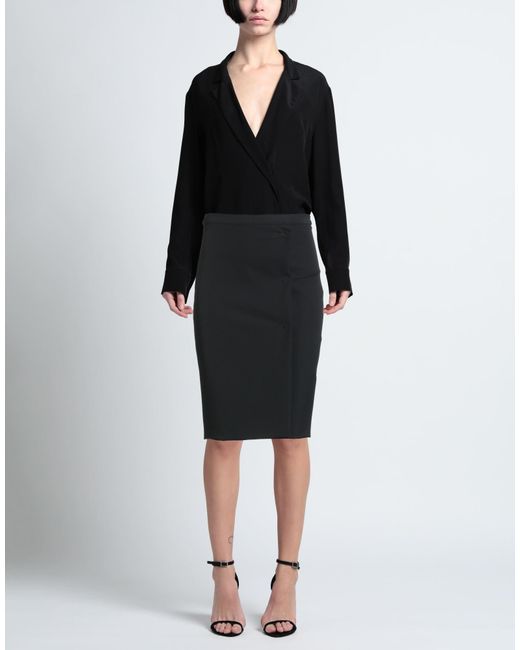 Compagnia Italiana Black Midi Skirt Polyamide, Elastane